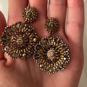 Miguel Ases silver and gold beaded earring